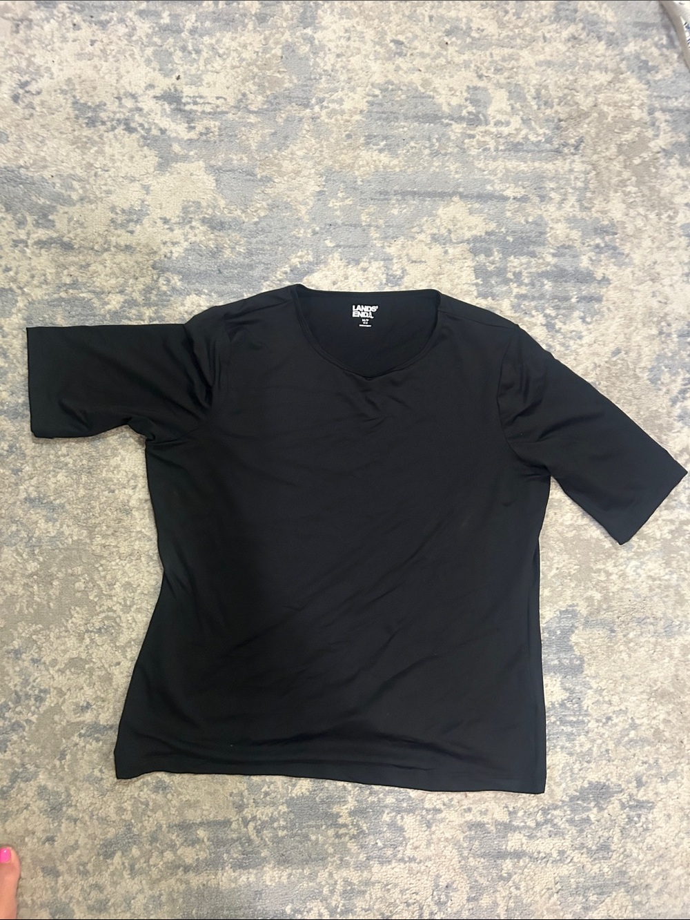Lands' End Black  Short Sleeve Tee
